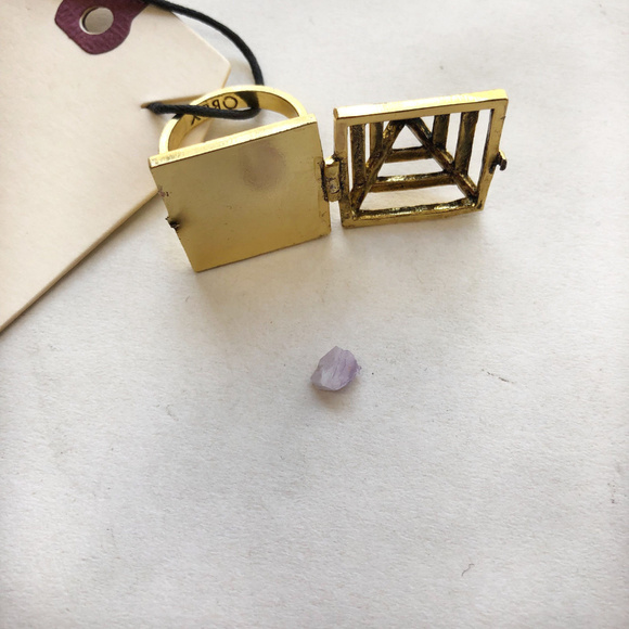 Obey Jewelry "Trapped" Ring Antique Gold - Picture 5 of 5